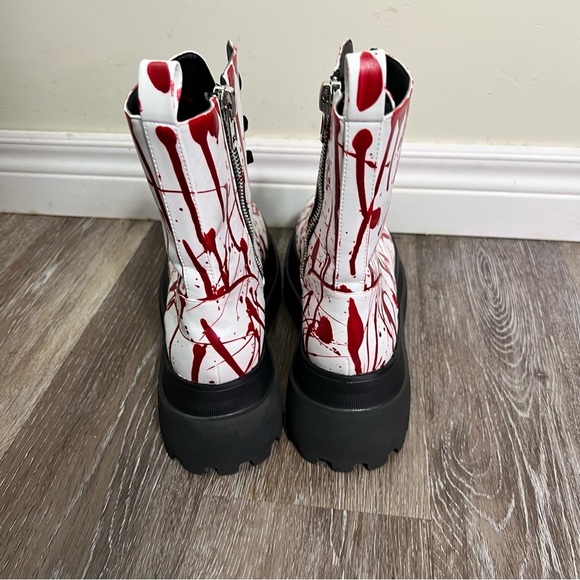 Dolls Kill TRICKZ N' TREATZ SCREAM QUEEN COMBAT BOOTS Size 9 Platform Gothic - Picture 5 of 15